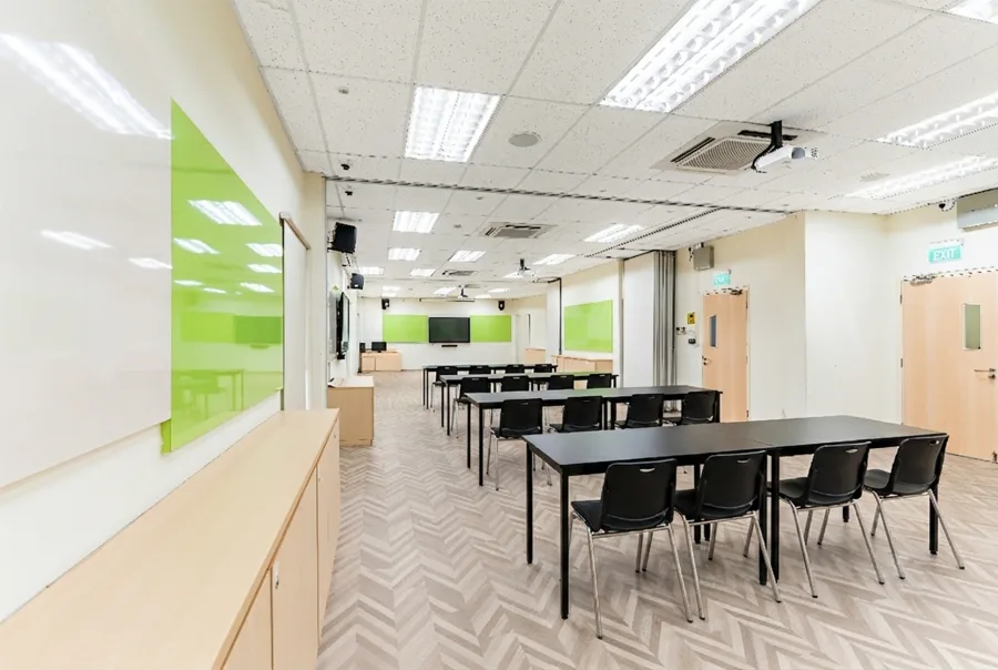 Classrooms - image of the interior with tables and chairs
